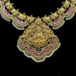 Divine Lakshmi Ruby & Emerald Gold Necklace