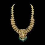 Divine Lakshmi Emerald Drop Gold Haram