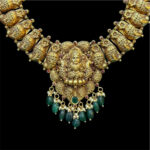 Divine Lakshmi Emerald Drop Gold Haram