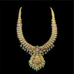 Divine Lakshmi Kempu Emerald Gold Haram