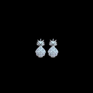 Whimsical Silver Pineapple Studs