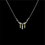 Elegant Diamond Fan Black Bead Mangalsutra