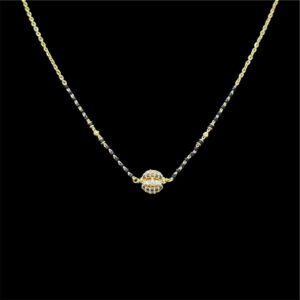 Elegant Gold Black Bead Chain