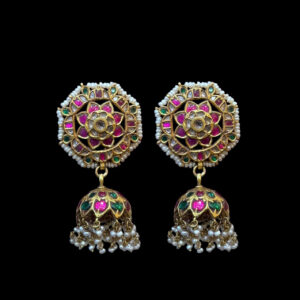Regal Kempu Antique Gold Jhumkas