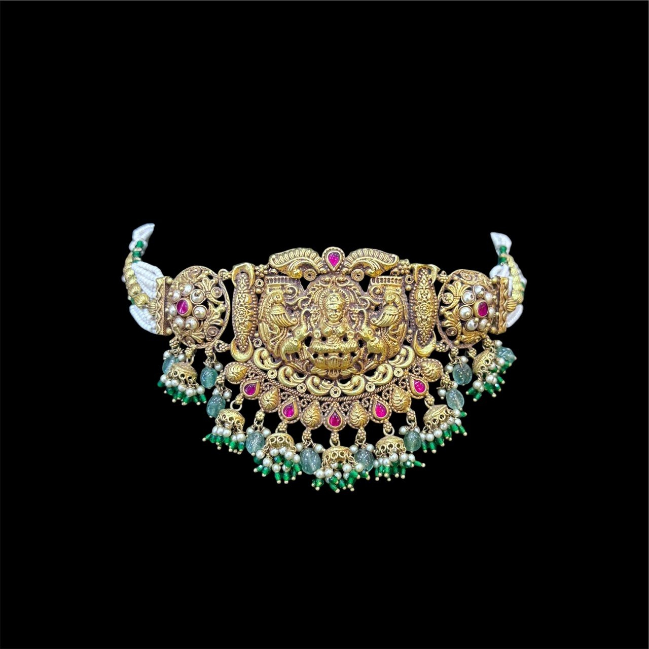 photo_6192481824903205252_y Divine Lakshmi Antique Gold Temple Choker