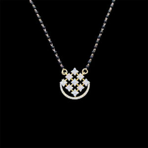 Elegant Diamond Black Bead Mangalsutra