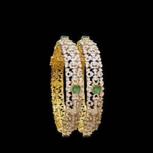 Regal Diamond & Emerald Gold Bangles