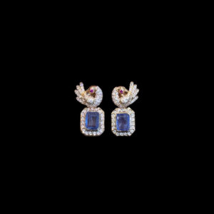 Ethereal Swan Blue Sapphire & Diamond Earrings