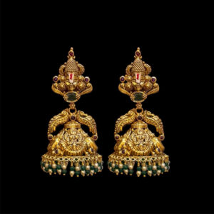 Divine Lakshmi Antique Gold Jhumkas