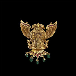 Majestic Winged Temple Antique Gold Pendant in 22 KT gold by Gold Palace, Nellore
