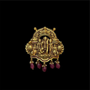 Regal Ram Parivar Antique Gold Pendant in 22 KT gold by Gold Palace, Nellore