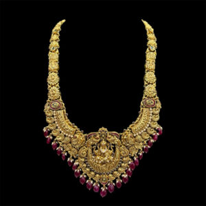 Regal Peacock Lakshmi Antique Gold Haaram in 22 KT gold by Gold Palace, Nellore