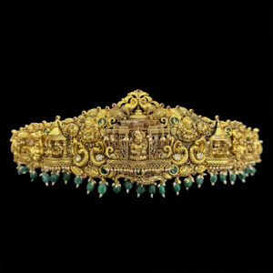Majestic Temple Lakshmi Antique Gold Vaddanam in 22 KT gold by Gold Palace, Nellore