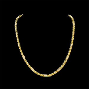 Elegant Etched Bar-Link Gold Chain in 22 KT gold by Gold Palace, Nellore