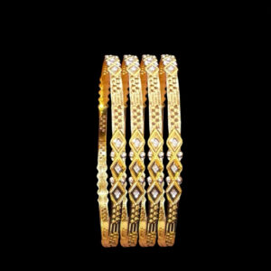 Timeless Diamond-Cut Two-Tone Gold Bangles in 22 KT gold by Gold Palace, Nellore