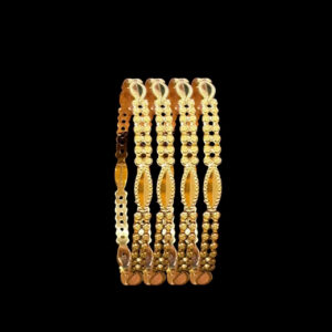 Blooming Floral Cluster Gold Bangles in 22 KT gold by Gold Palace, Nellore