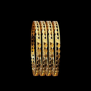 Classic Beaded Marquise Gold Bangles in 22 KT gold by Gold Palace, Nellore