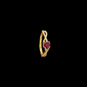 Regal Ruby-Red Twist Gold Ring in 18 KT gold by Gold Palace, Nellore