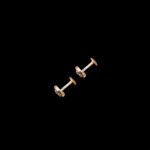 Elegant Trio Diamond Heart Rose Gold Studs in 18 KT gold by Gold Palace, Nellore