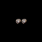 Elegant Trio Diamond Heart Rose Gold Studs in 18 KT gold by Gold Palace, Nellore