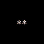 Celestial Diamond Blossom Rose Gold Studs in 18 KT gold by Gold Palace, Nellore