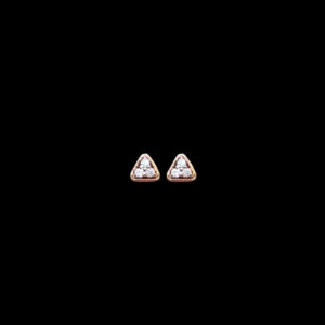 Petite Diamond Trio Triangle Gold Studs in 24 KT gold by Gold Palace, Nellore