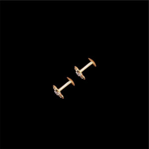 Celestial Diamond Snowflake Rose Gold Studs in 18 KT gold by Gold Palace, Nellore