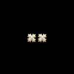 Radiant Diamond Petal-Cross Rose Gold Studs in 18 KT gold by Gold Palace, Nellore