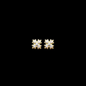 Radiant Diamond Petal-Cross Rose Gold Studs in 18 KT gold by Gold Palace, Nellore