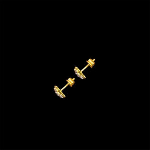 Radiant Diamond Petal-Cross Rose Gold Studs in 18 KT gold by Gold Palace, Nellore