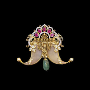 Divine Temple Kempu Tiger-Claw Gold Pendant in 22 KT gold by Gold Palace, Nellore
