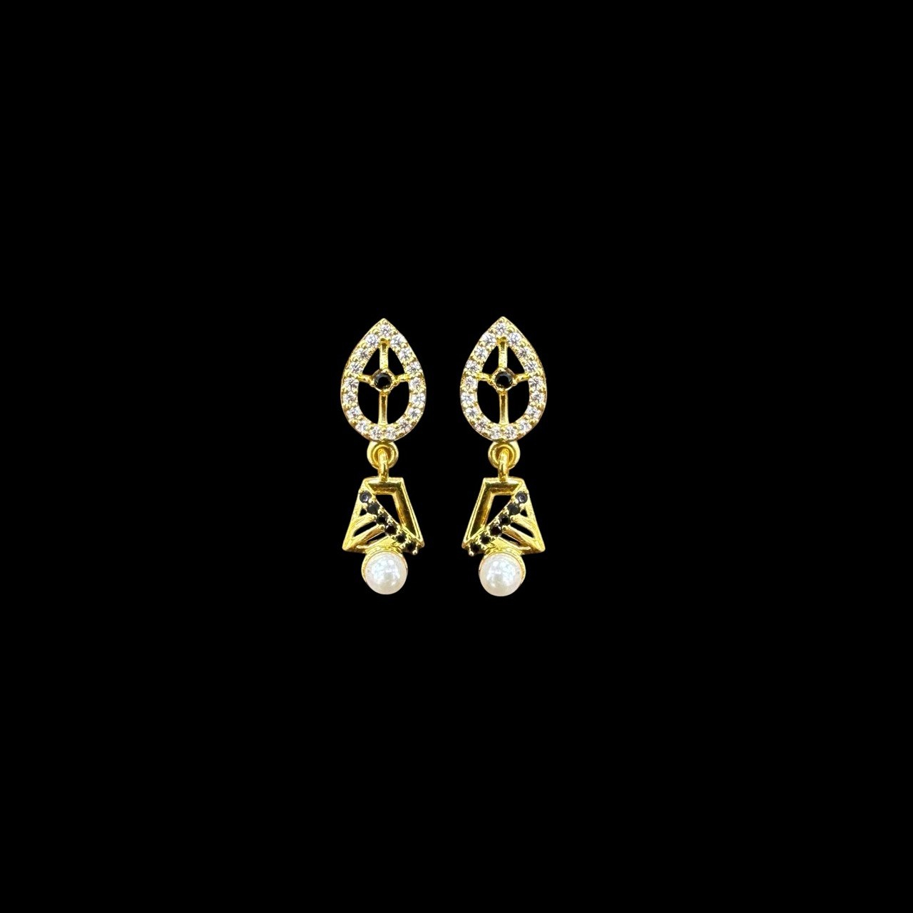 photo_6255877964553719705_y Elegant CZ Teardrop Pearl Gold Drops in 22 KT gold by Gold Palace, Nellore