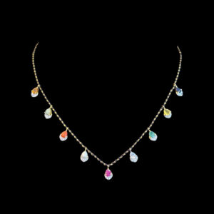 Celestial Multi-Stone Black Bead Gold Chain in 22 KT gold by Gold Palace, Nellore