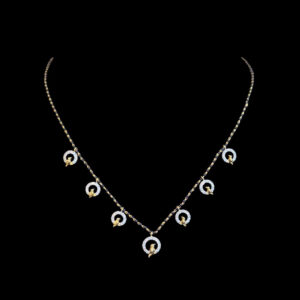 Graceful Bird Charm Black Bead Gold Chain in 22 KT gold by Gold Palace, Nellore